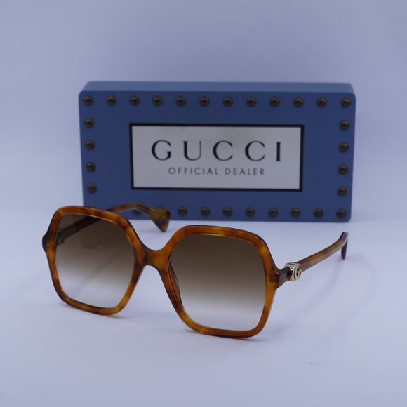 Gucci GG1072S 003 Square Sunglasses - Havana/Brown main image 6